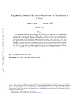 Digitizing Historical Balance Sheet Data: A Practitioner's Guide