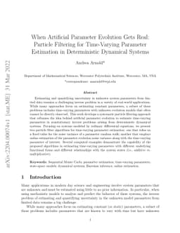 When Artificial Parameter Evolution Gets Real: Particle Filtering for
  Time-Varying Parameter Estimation in Deterministic Dynamical Systems