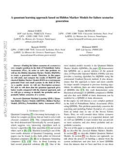 A quantum learning approach based on Hidden Markov Models for failure
  scenarios generation