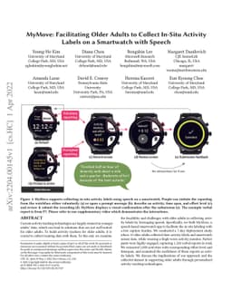 MyMove: Facilitating Older Adults to Collect In-Situ Activity Labels on
  a Smartwatch with Speech