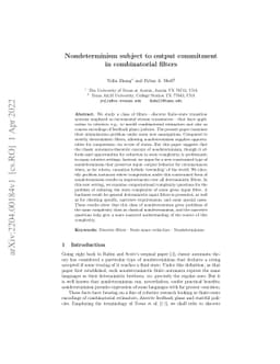 Nondeterminism subject to output commitment in combinatorial filters
