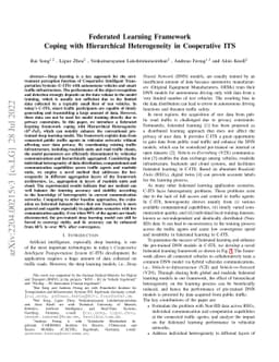Federated Learning Framework Coping with Hierarchical Heterogeneity in
  Cooperative ITS