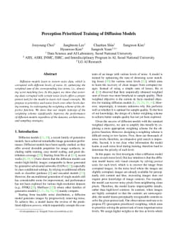 Perception Prioritized Training of Diffusion Models