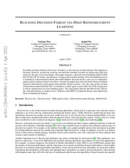 Building Decision Forest via Deep Reinforcement Learning