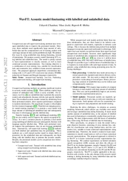 WavFT: Acoustic model finetuning with labelled and unlabelled data