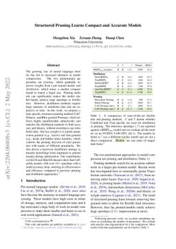 Structured Pruning Learns Compact and Accurate Models