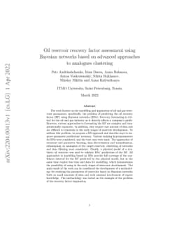 Oil reservoir recovery factor assessment using Bayesian networks based
  on advanced approaches to analogues clustering