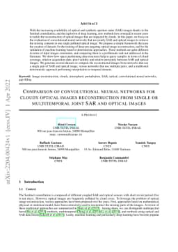 Comparison of convolutional neural networks for cloudy optical images
  reconstruction from single or multitemporal joint SAR and optical images