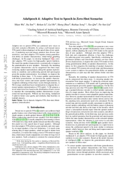 AdaSpeech 4: Adaptive Text to Speech in Zero-Shot Scenarios