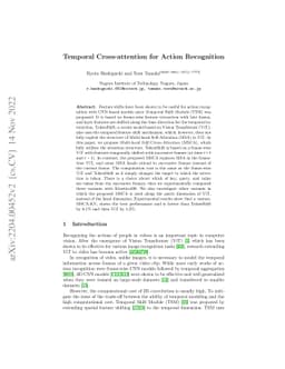 Vision Transformer with Cross-attention by Temporal Shift for Efficient
  Action Recognition