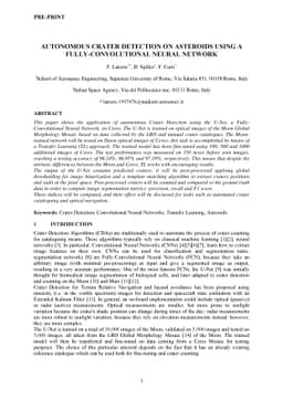 Autonomous crater detection on asteroids using a fully-convolutional
  neural network