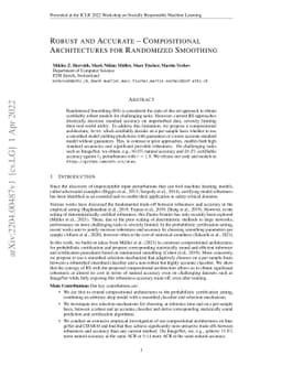 Robust and Accurate -- Compositional Architectures for Randomized
  Smoothing