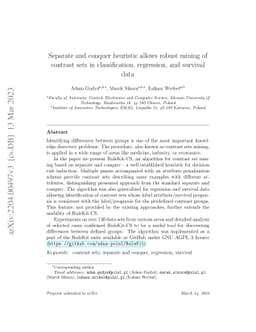 Separate and conquer heuristic allows robust mining of contrast sets in
  classification, regression, and survival data