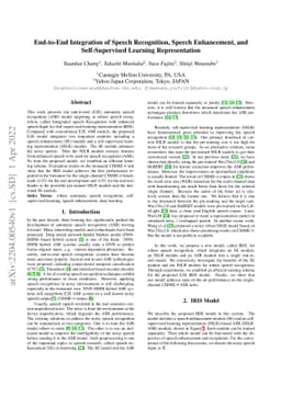 End-to-End Integration of Speech Recognition, Speech Enhancement, and
  Self-Supervised Learning Representation