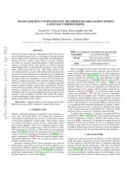 Multi-task RNN-T with Semantic Decoder for Streamable Spoken Language
  Understanding