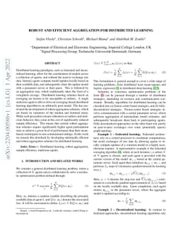 Robust and Efficient Aggregation for Distributed Learning