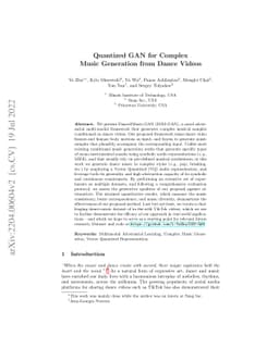 Quantized GAN for Complex Music Generation from Dance Videos