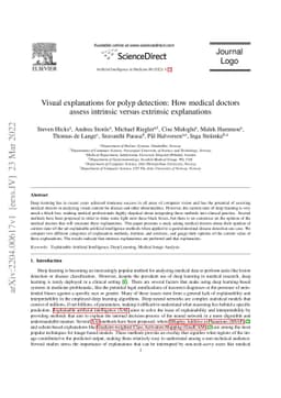 Visual explanations for polyp detection: How medical doctors assess
  intrinsic versus extrinsic explanations