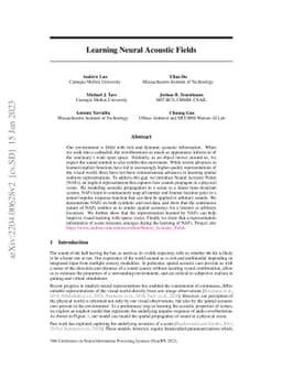 Learning Neural Acoustic Fields