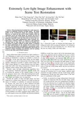 Extremely Low-light Image Enhancement with Scene Text Restoration
