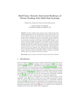 SkeleVision: Towards Adversarial Resiliency of Person Tracking with
  Multi-Task Learning
