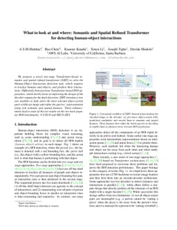 What to look at and where: Semantic and Spatial Refined Transformer for
  detecting human-object interactions