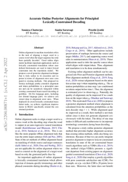 Accurate Online Posterior Alignments for Principled
  Lexically-Constrained Decoding