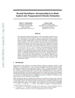 Beyond Smoothness: Incorporating Low-Rank Analysis into Nonparametric
  Density Estimation