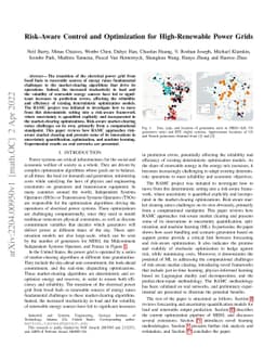Risk-Aware Control and Optimization for High-Renewable Power Grids