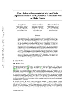 Exact Privacy Guarantees for Markov Chain Implementations of the
  Exponential Mechanism with Artificial Atoms