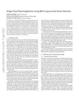 Shape-Pose Disentanglement using SE(3)-equivariant Vector Neurons