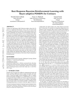 Best-Response Bayesian Reinforcement Learning with Bayes-adaptive POMDPs
  for Centaurs