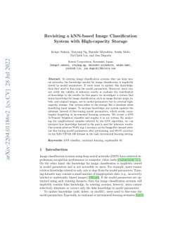 Revisiting a kNN-based Image Classification System with High-capacity
  Storage