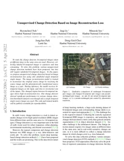 Unsupervised Change Detection Based on Image Reconstruction Loss