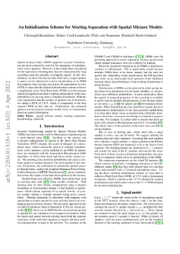An Initialization Scheme for Meeting Separation with Spatial Mixture
  Models