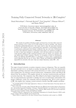 Training Fully Connected Neural Networks is $\exists\mathbb{R}$-Complete