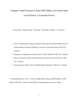 Computer-Aided Extraction of Select MRI Markers of Cerebral Small Vessel
  Disease: A Systematic Review