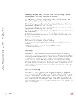 Assessing dengue fever risk in Costa Rica by using climate variables and
  machine learning techniques