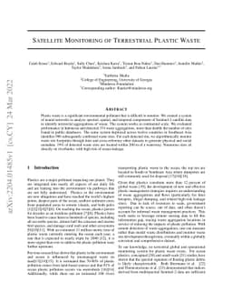 Satellite Monitoring of Terrestrial Plastic Waste
