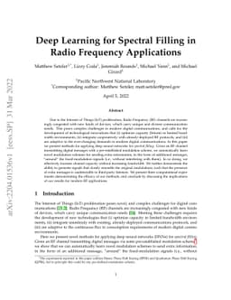 Deep Learning for Spectral Filling in Radio Frequency Applications