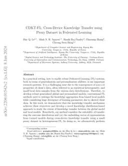 CDKT-FL: Cross-Device Knowledge Transfer using Proxy Dataset in
  Federated Learning