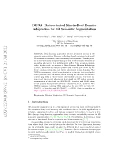 DODA: Data-oriented Sim-to-Real Domain Adaptation for 3D Semantic
  Segmentation