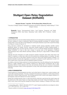 Stuttgart Open Relay Degradation Dataset (SOReDD)