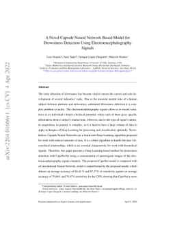 A Novel Capsule Neural Network Based Model for Drowsiness Detection
  Using Electroencephalography Signals