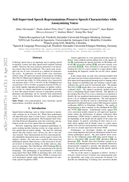 Self-Supervised Speech Representations Preserve Speech Characteristics
  while Anonymizing Voices