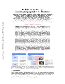 Do As I Can, Not As I Say: Grounding Language in Robotic Affordances
