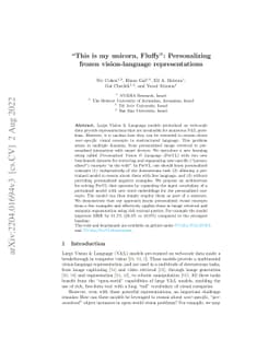 "This is my unicorn, Fluffy": Personalizing frozen vision-language
  representations