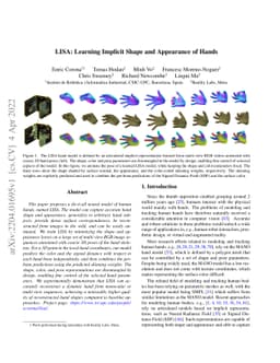 LISA: Learning Implicit Shape and Appearance of Hands