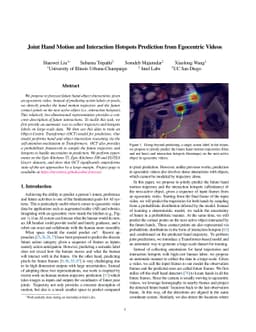 Joint Hand Motion and Interaction Hotspots Prediction from Egocentric
  Videos