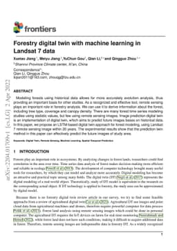 Forestry digital twin with machine learning in Landsat 7 data